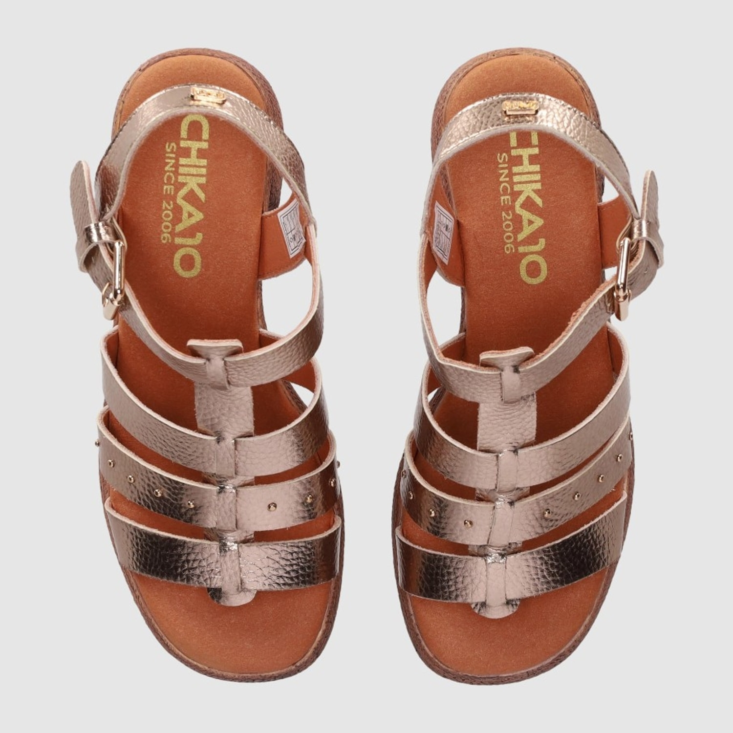 Sandalias de Piel - Oro - Tacón: 7 cm