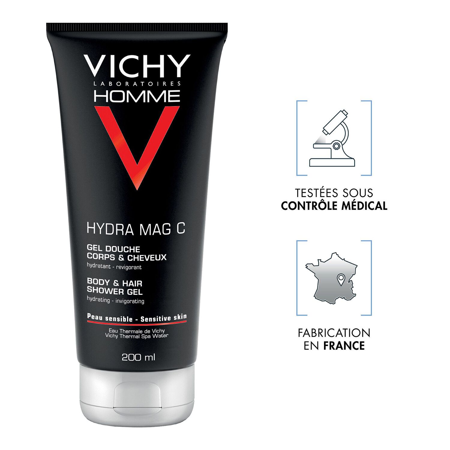 Vichy Homme - Duo Gel Douche Hydratant Revigorant 2x200 ml