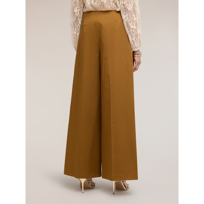 Motivi - Pantaloni palazzo in popeline - Beige