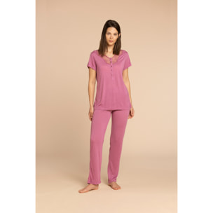 Pigiama donna top manica corta e pantalone lungo modal dorina Noidinotte