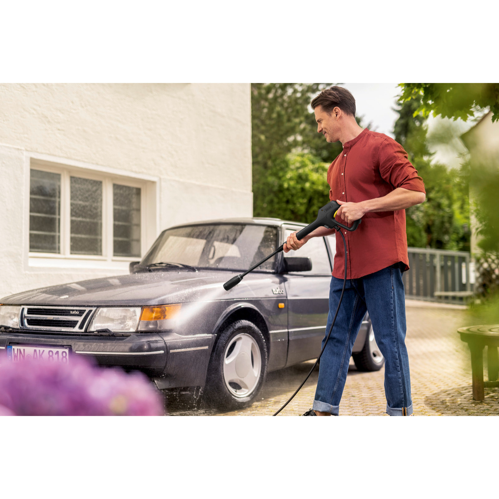 Nettoyeur haute pression Karcher K 3 Horizontal Plus Home - Pression 120 bar- Débit 380 l/h- Kit Home inclus