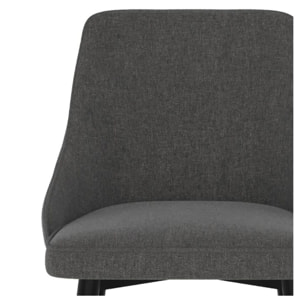 Lot de 2 chaises pour îlot central 66,5 cm en tissu gris foncé - Pipo