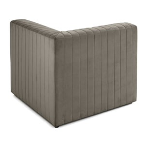 Nova - module d'assise d'angle réversible - en velours - Gris