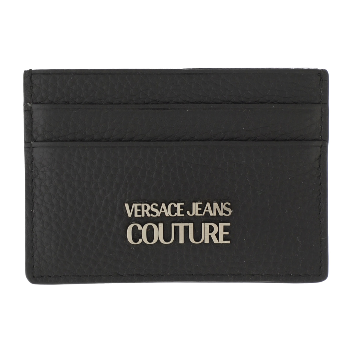 Versace Jeans Couture Tarjetero de cuero con placa de logotipo Versace Jeans Couture