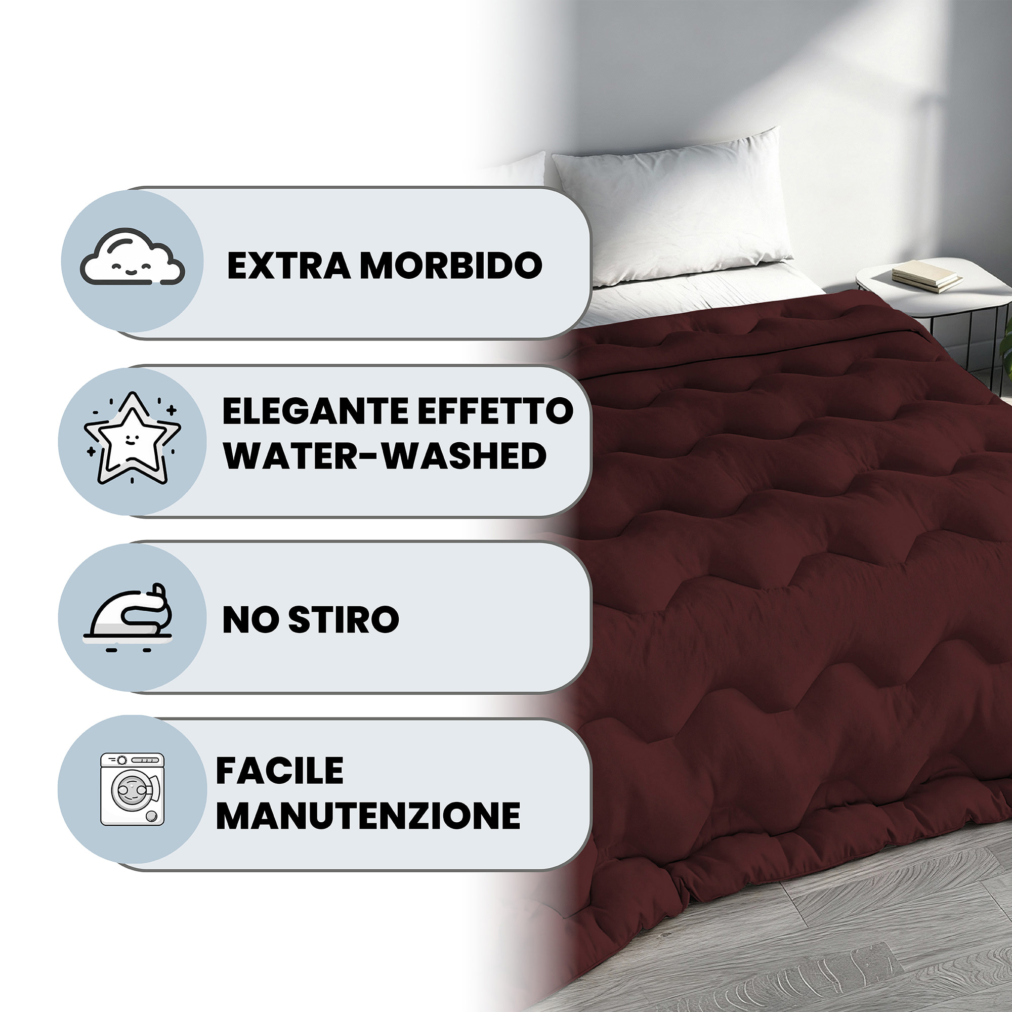 TRAPUNTA INVERNALE WATERWASHED MATRIMONIALE Made in Italy