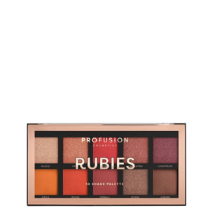 Palette Rubies - Ombres à Paupières 10 Couleurs 108 g