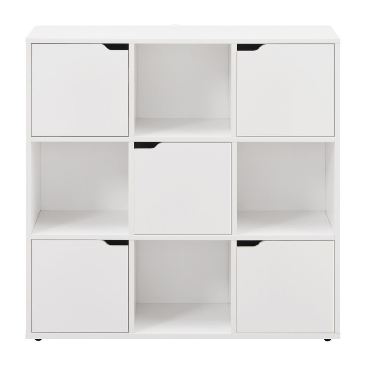 Mobile libreria moderna 9 cubi con 5 ante bianca - Ubli