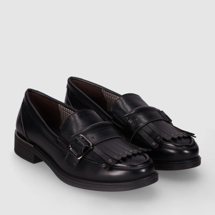 Zapatos de Piel Sintética - Negro - Tacón: 3 cm