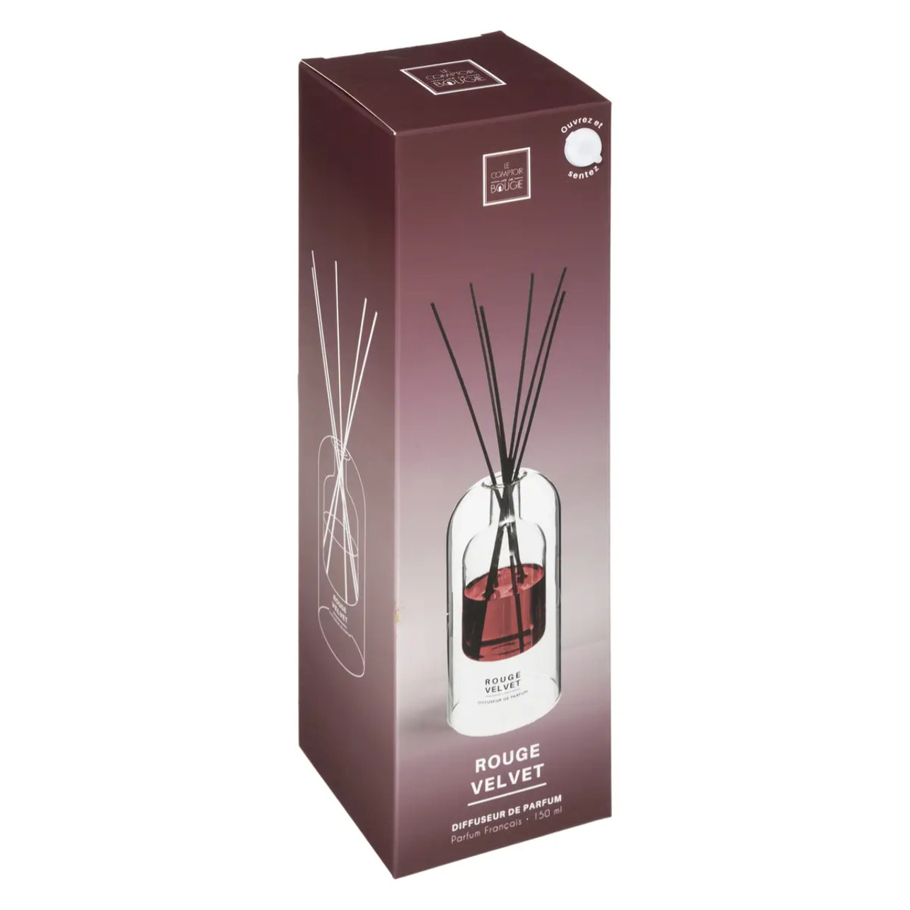 Diffuseur de parfum Ilan 150ml verre rouge velvet