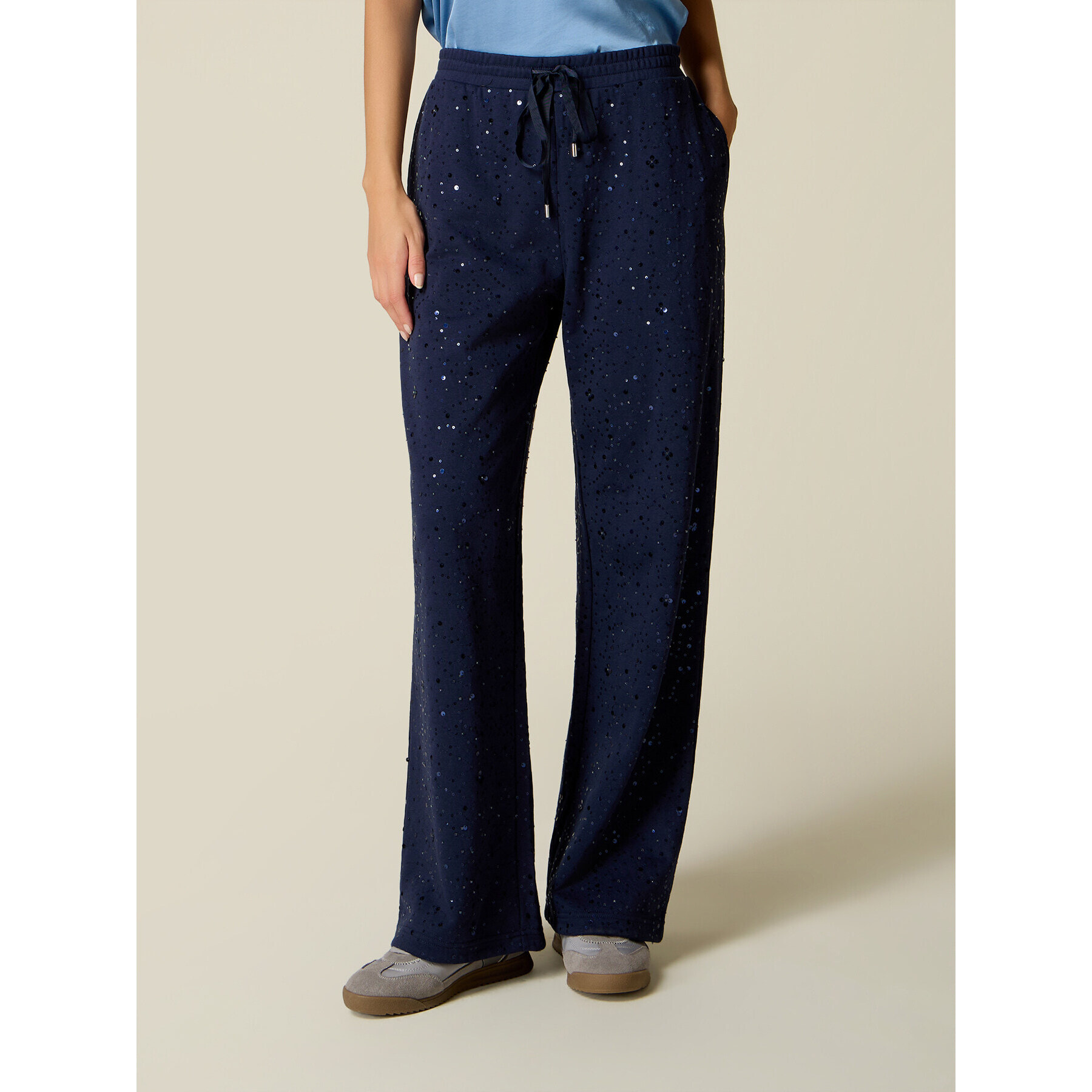 Oltre - Joggers in felpa con paillettes - Blu