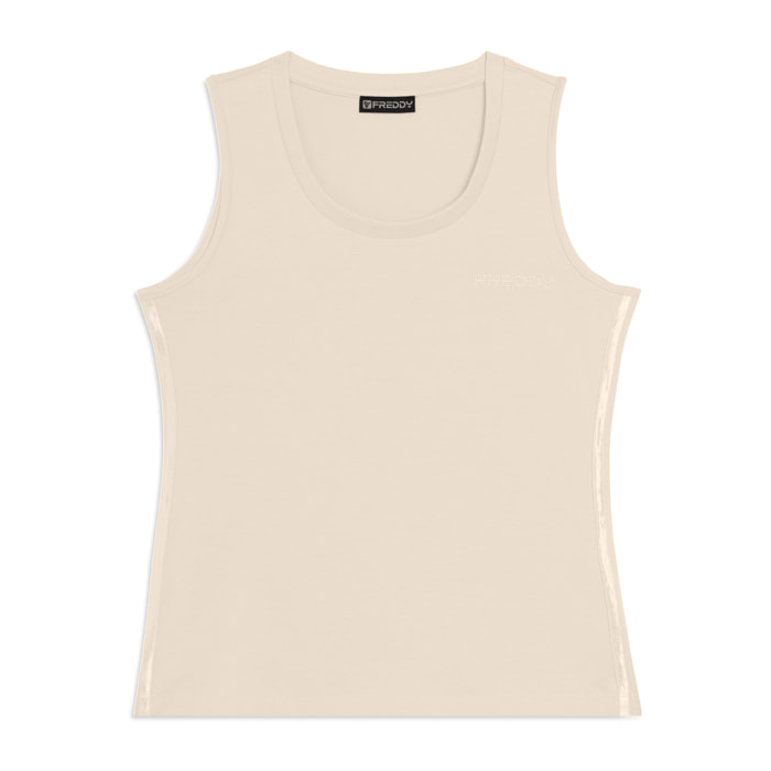Canotta Regular con Logo FREDDY e Inserti Elastici