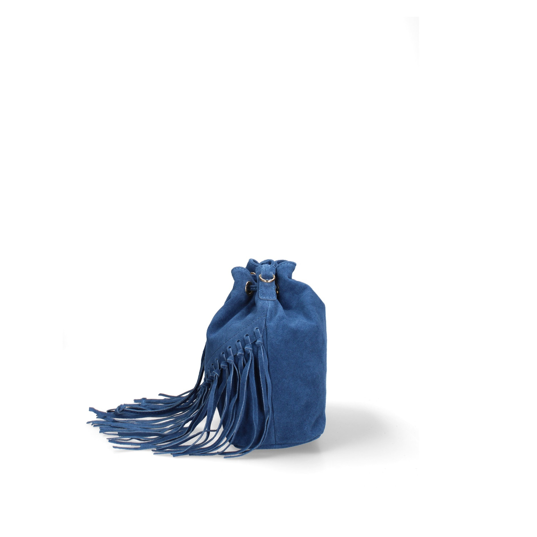 Borsa a secchiello da donna Made in Italy - Modello Umbria Plus - Pelle scamosciata - 25.0 x 22.0 x 13.0 cm