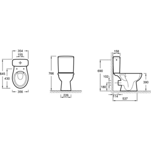 WC à poser sans bride Gaspard + gel WC Economie d'eau