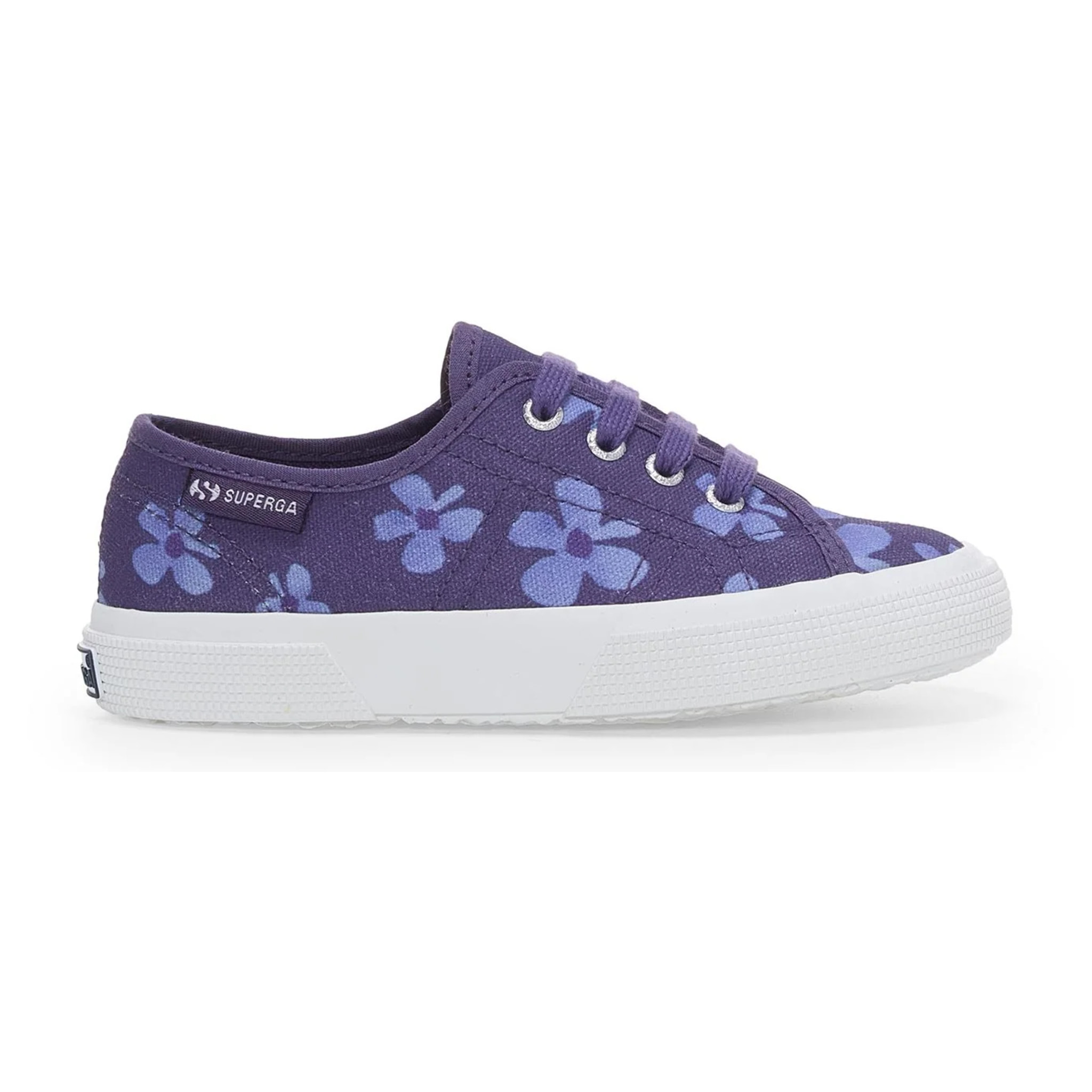 Le Superga Bambina Blu 3750 Kids Flower Print Leggera