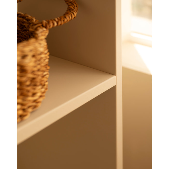 Étagère en bois laqué ton beige avec 1 étagères Hauteur: 74 Longueur: 40 Largeur: 20