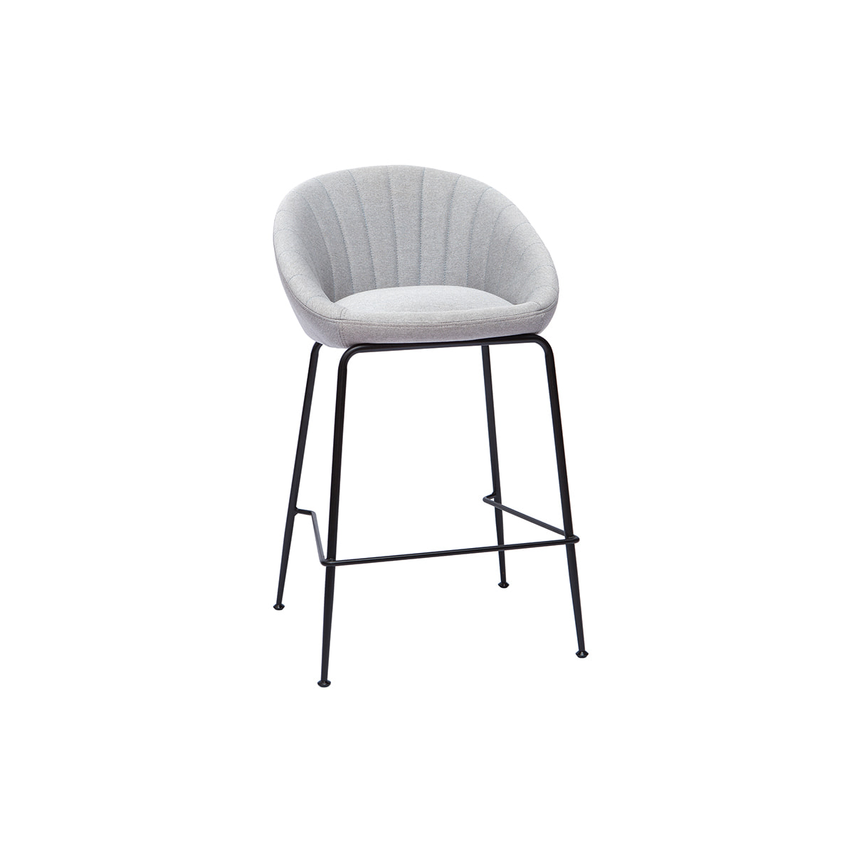 Tabourets de bar design tissu gris clair 65 cm (lot de 2) SHERU