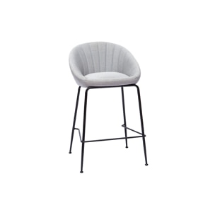 Tabourets de bar design tissu gris clair 65 cm (lot de 2) SHERU
