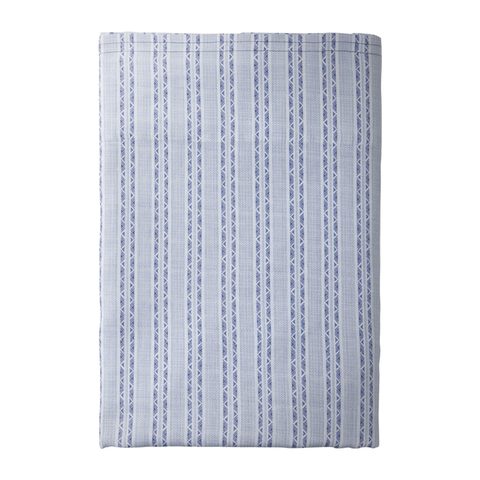 Drap plat imprimé en lin, ULYSSE, Bleu Denim