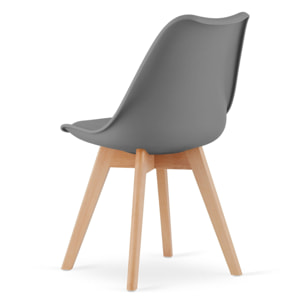 Sedia Mark scandinava grigio grafite con gambe in faggio