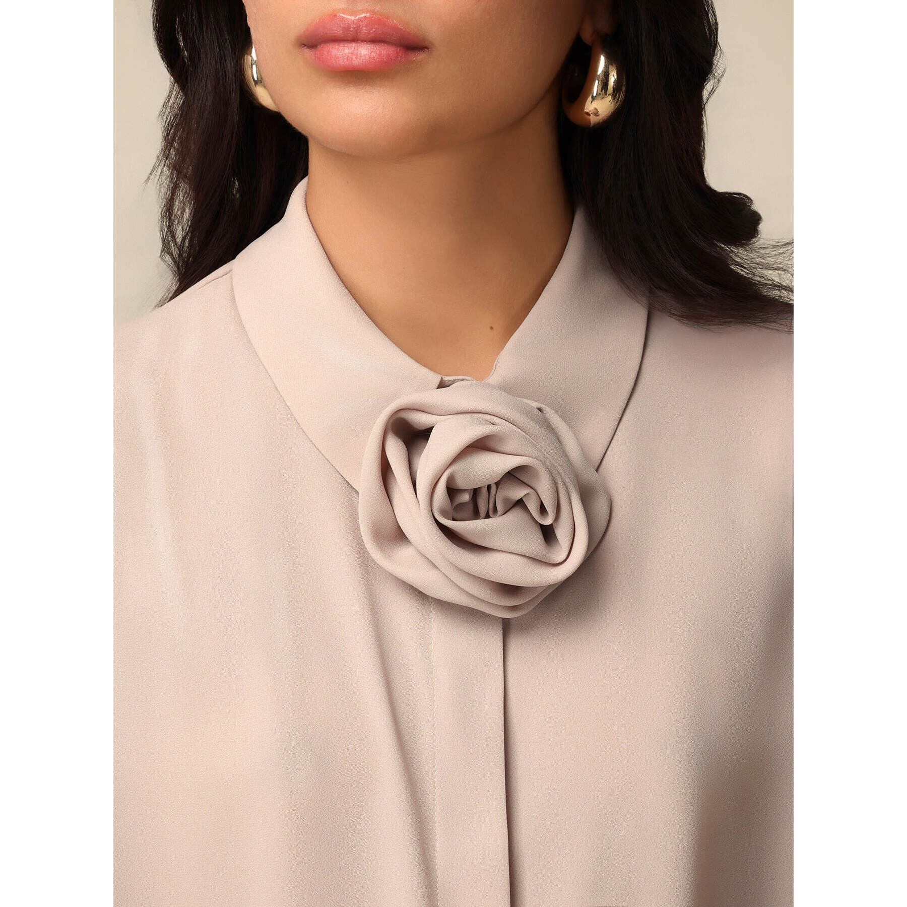 Oltre - Camicia con spilla a fiore - Rosa