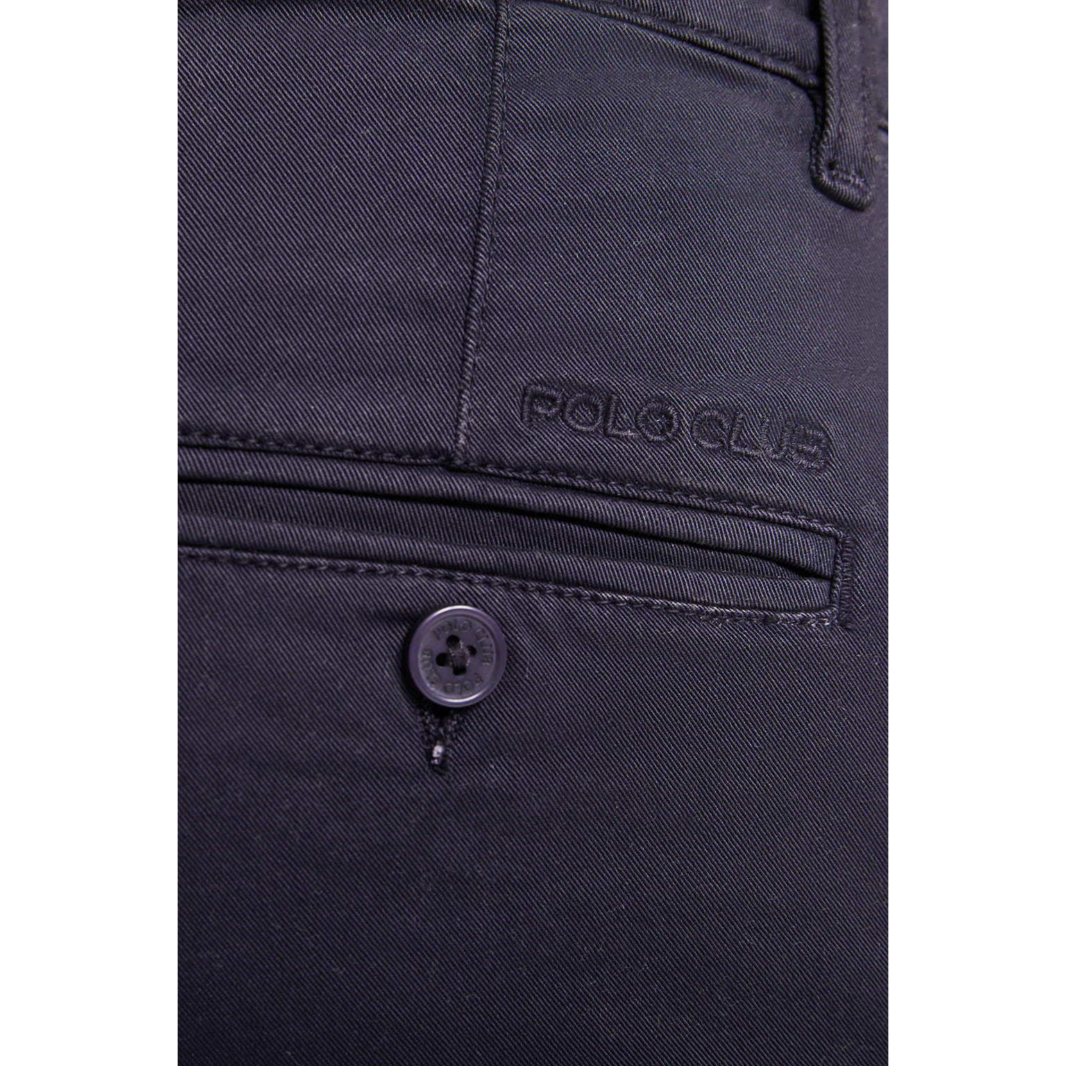 Pantalón chino azul marino de corte slim con logo Polo Club en bolsillo trasero