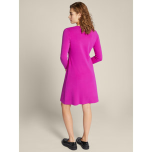 Elena Mirò - Vestido de viscosa ECOVERO™ con cruce delantero - Fuchsia