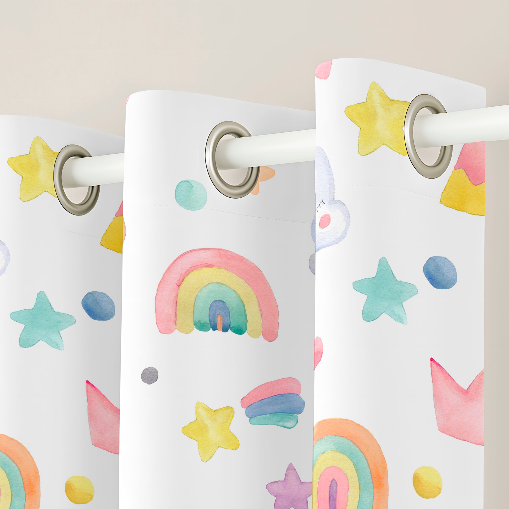 Cool Kids - Cortina Estampada - Con Ojales - 100% Algodón - Confetti