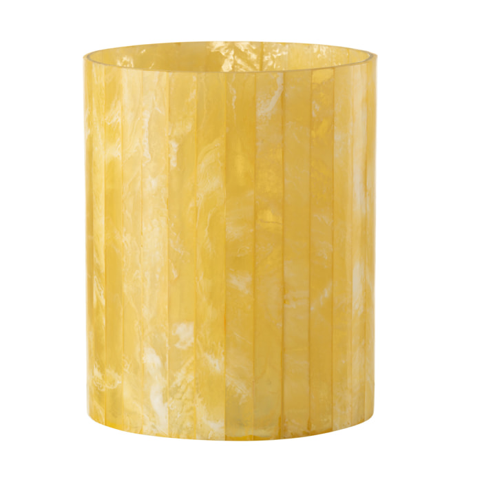 J-Line bougeoir Lignes - verre - jaune - large