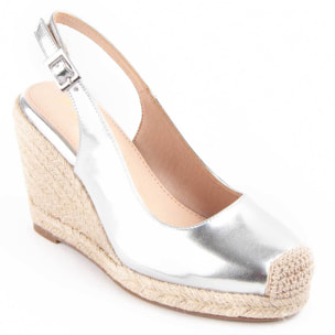 Alpargata De Cuña - Plateado - Altura: 8 Cm