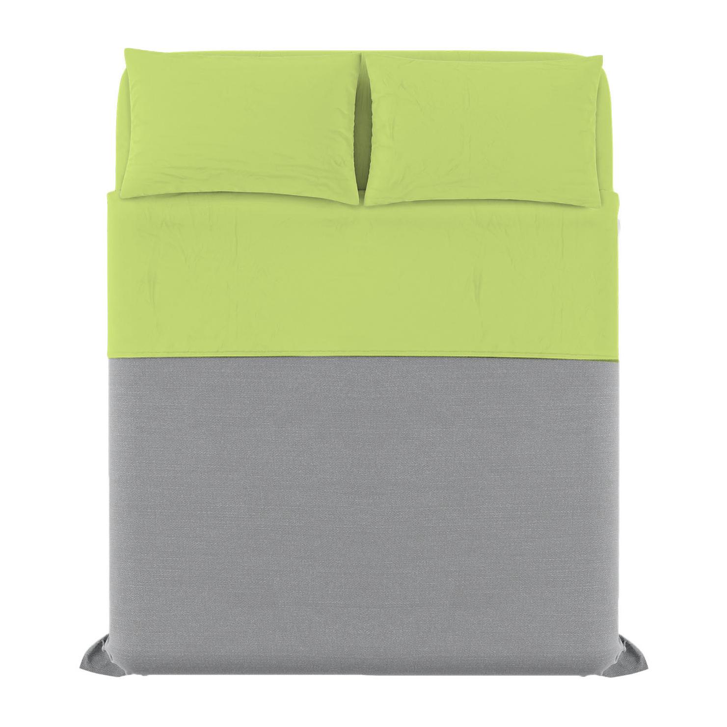 COMPLETO LETTO MAX COLOR MADE IN ITALY COTONE- VERDE ACIDO MATRIMONIALE