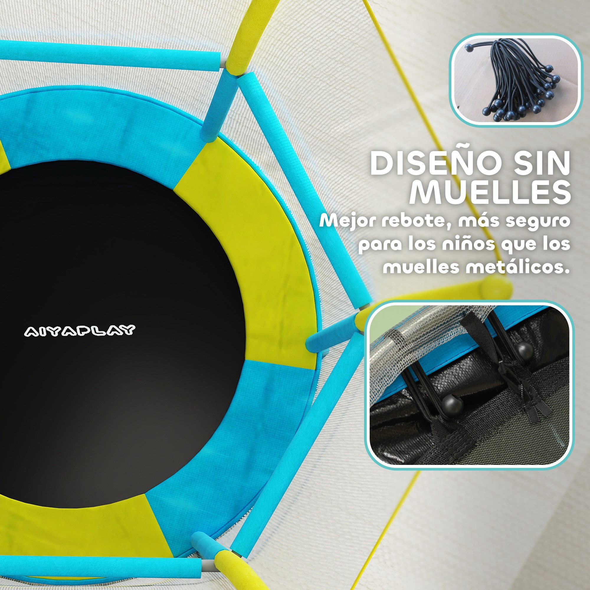 Cama Elástica Infantil Ø140x190 cm Trampolín para Niños de 3-6 Años con Red de Seguridad Barras Acolchadas Carga 45 kg para Interior Multicolor