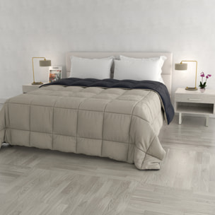 TRAPUNTA INVERNALE ELEGANT, 300gr, Microfibra, Doubleface, Made in Italy - BLU SCURO/GRIGIO CHIARO