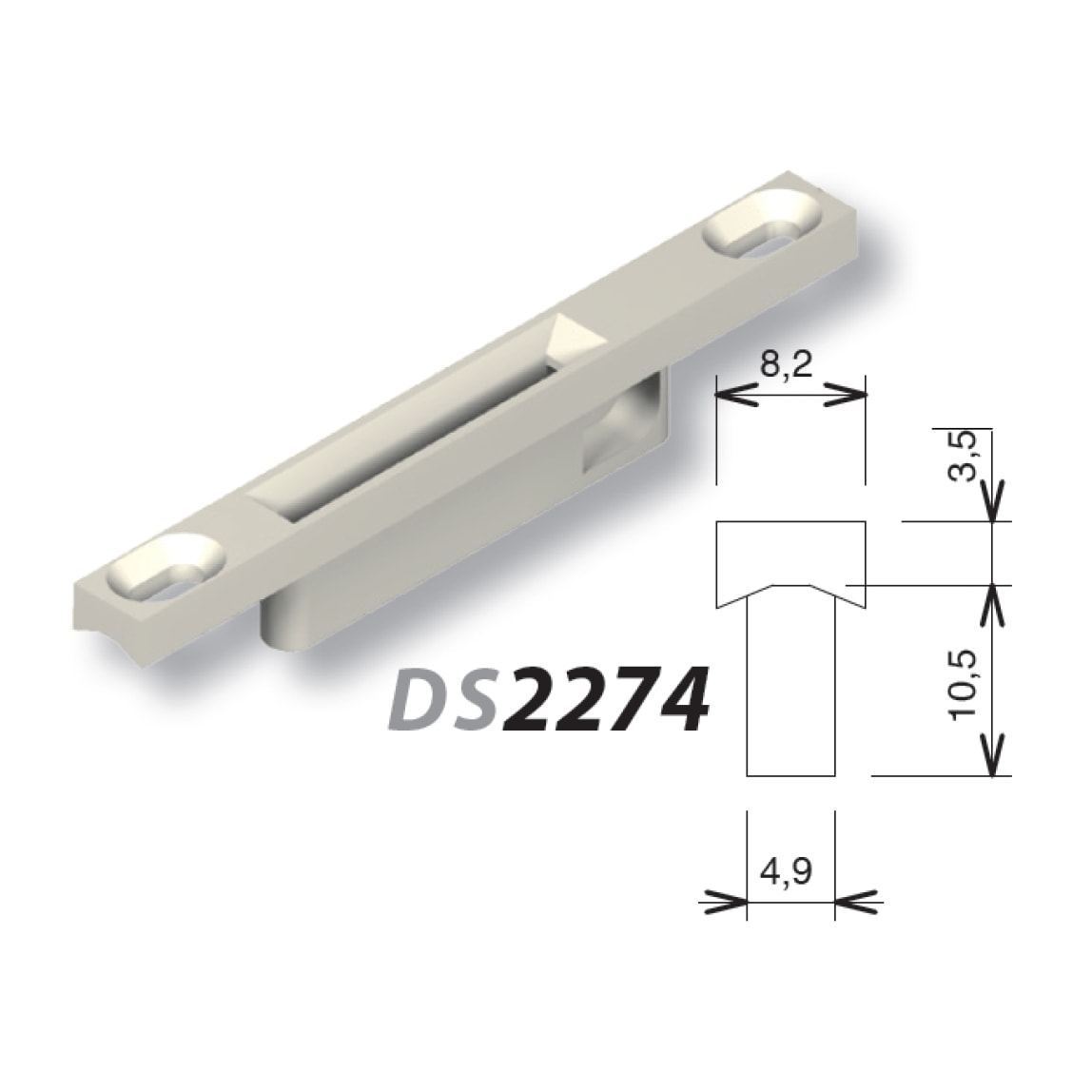 Gâche alu Blanc LA CROISEE DS - 2274-036