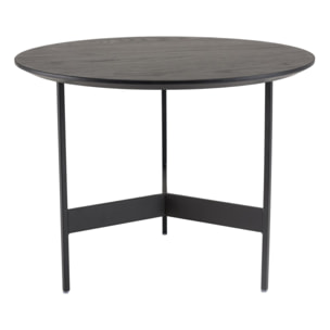 DALY - Table basse ronde noire 50x50cm piètement métal