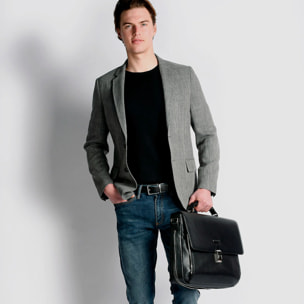 Piquadro Cartella porta computer espandibile con patta e scomparto porta iPad®Air/Air2