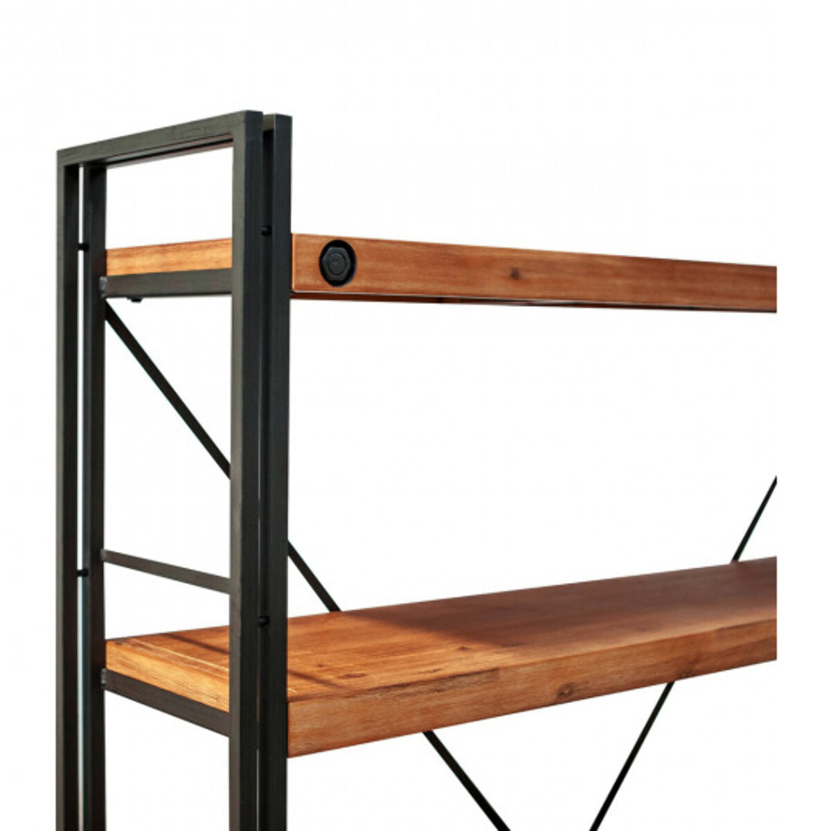 Bibliothèque en bois et métal 5 étagères H.190cm - ATELIER