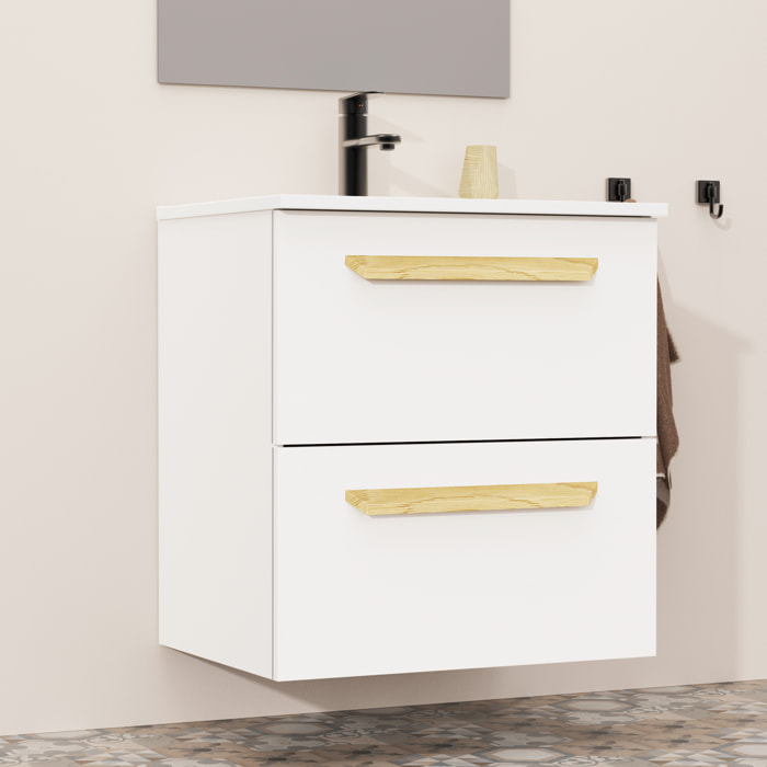 Conjunto de baño Melody, Alday, 60 cm, Blanco Mate