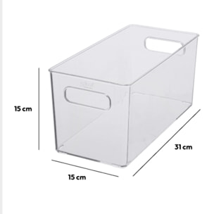 Panier plastique 15x31cm "Selena" transparent