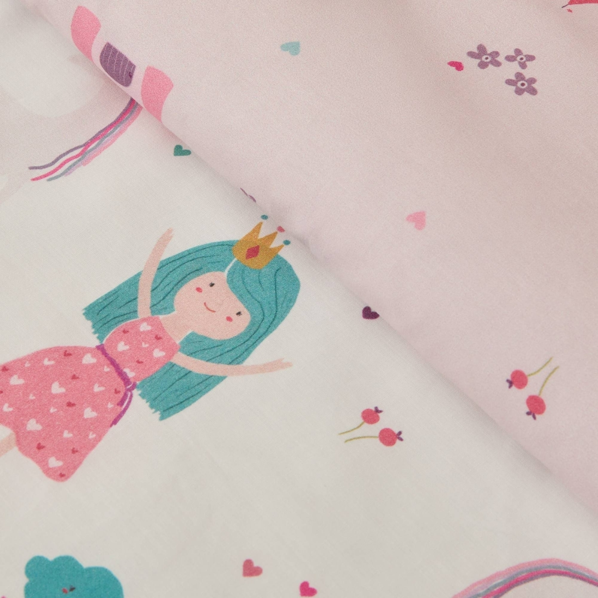 Funda nórdica algodón princesas Leila color blanco 100% Algodón percal