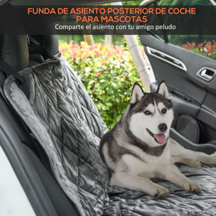 Funda de Asiento de Coche para Perros Antideslizante con Anclajes 160x145cm Gris