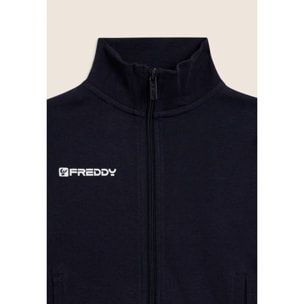 Tuta sportiva bambina in cotone con zip