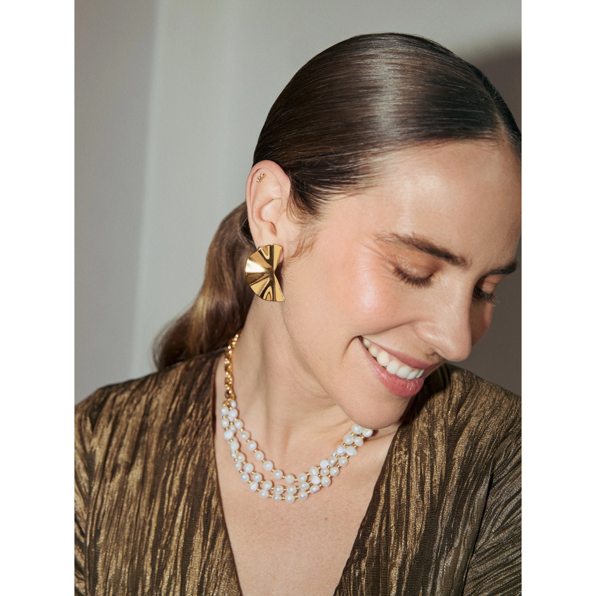 Pendientes Amara Acero Baño Oro