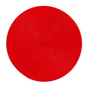 Set 6 tovagliette tonde Excelsa – Round, Polipropilene Rosso