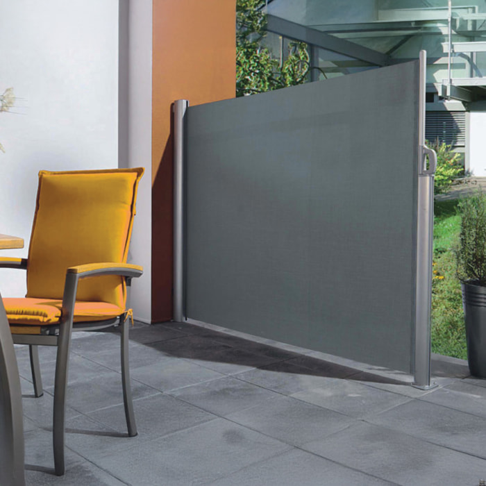 Paravent rétractable 3 m brise-vue extérieur - Gris anthracite