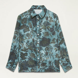 Oltre - Floral patterned shirt - Verde