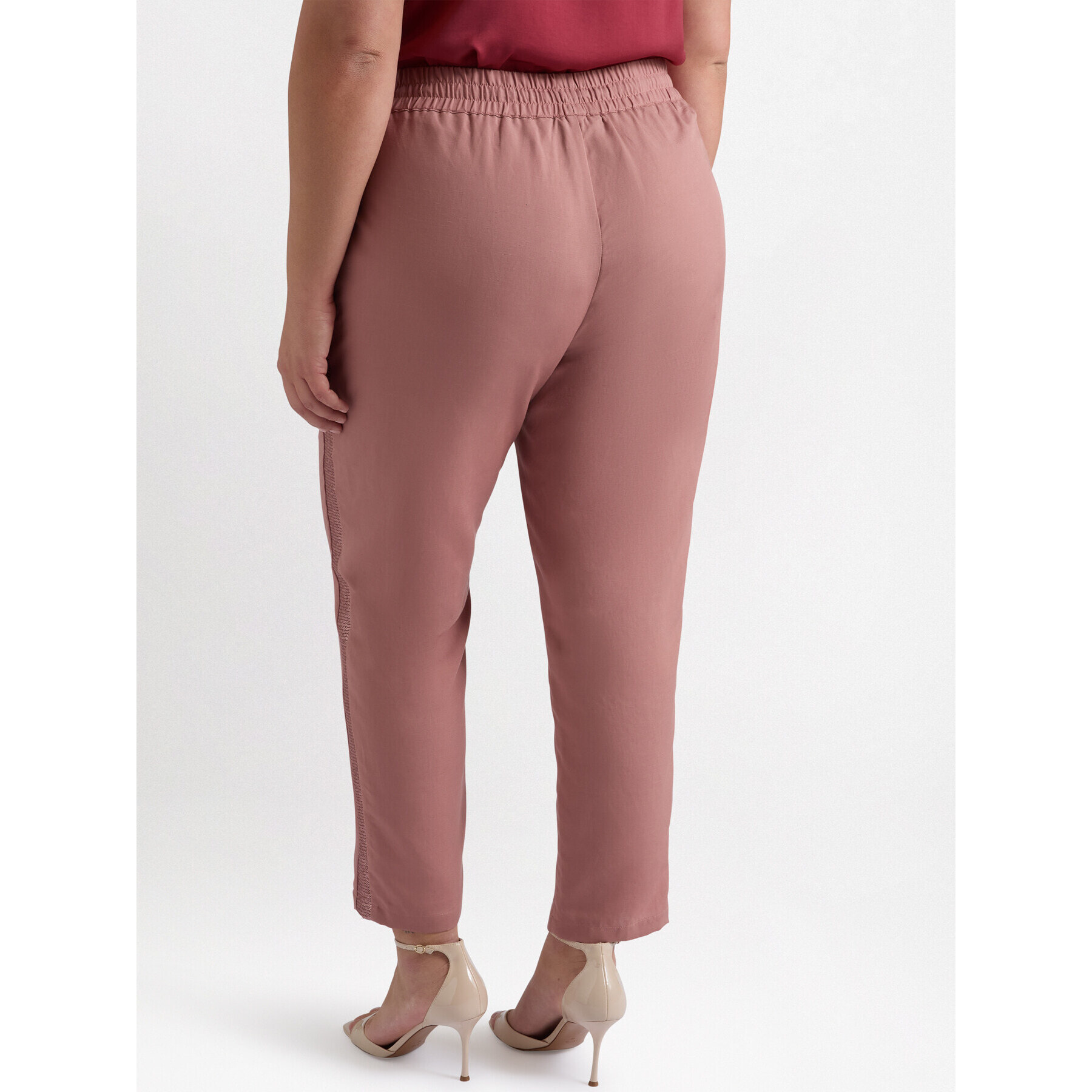 Fiorella Rubino - Pantalones con bordes bordados - Rosa cipria