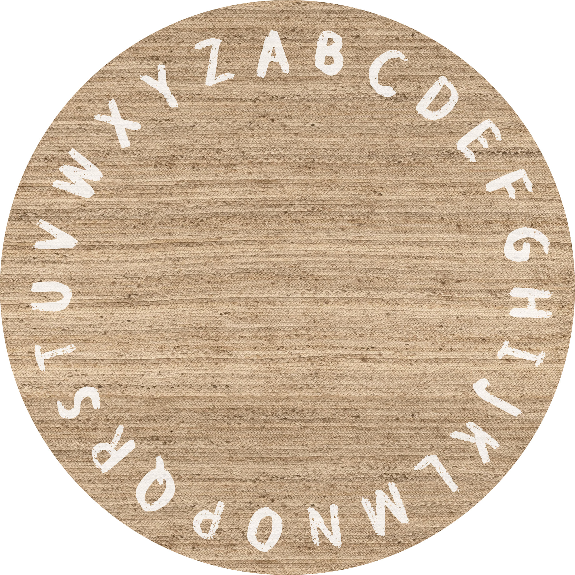 Alfombra de vinilo CERAMIKO, ABC Blanco redonda [Diam] 150 cm