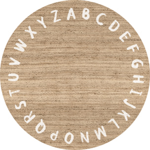 Alfombra de vinilo CERAMIKO, ABC Blanco redonda [Diam] 150 cm