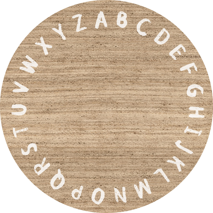 Alfombra de vinilo CERAMIKO, ABC Blanco redonda [Diam] 150 cm