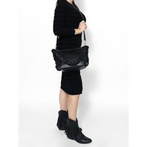 Borsa a spalla da donna - Modello Isara - Vera pelle - 26.0 x 22.0 x 9.0 cm